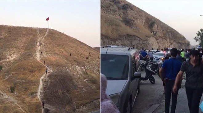 Türk bayrağını indirmeye çalışan kişi gözaltına alındı