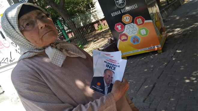 86 yaşında İzmir sokaklarını arşınlıyor, ‘İnce’ diye ‘haykır’ıyor!