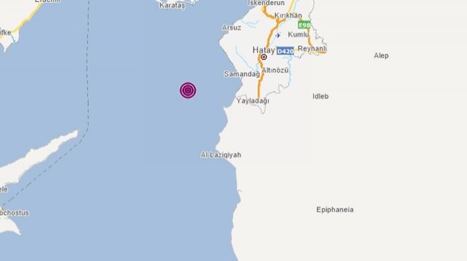 Akdeniz de 4,7 büyüklüğünde deprem