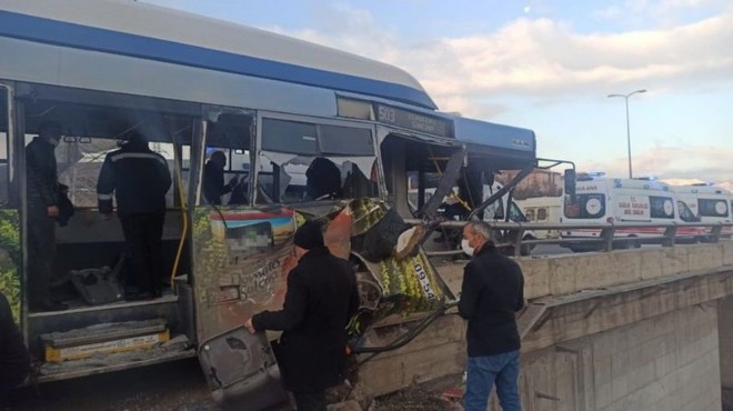 Ankara da halk otobüsü kaza yaptı: Yaralılar var