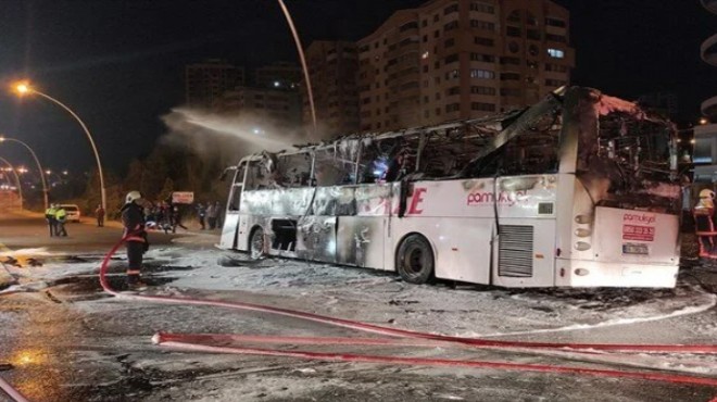 Ankara da yolcu otobüsü yandı: 1 ölü, 20 yaralı