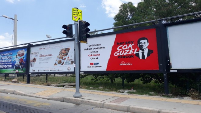 CHP İzmir den İmamoğlu na billboardlu destek