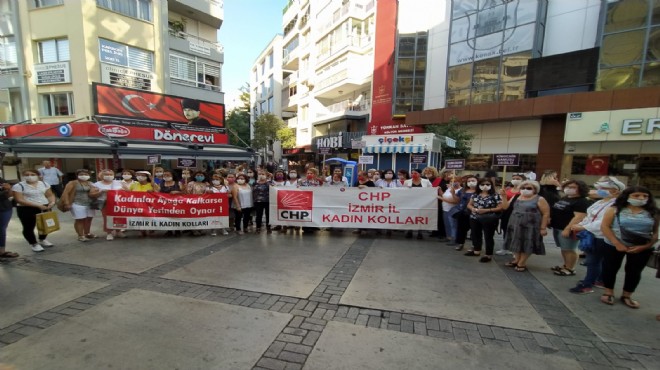 CHP li kadınlardan  kadına şiddete hayır  eylemi