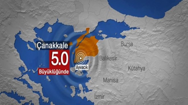 Çanakkale de 5 şiddetinde deprem: Ege sallandı!