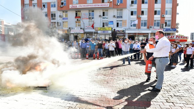 Çiğli Belediyesi’nde yangın tatbikatı