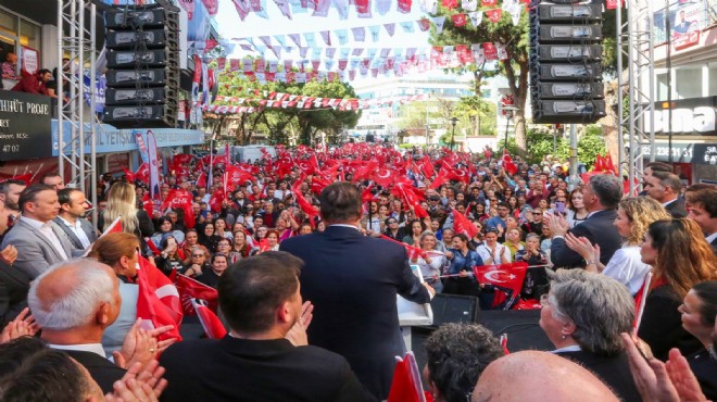 Coşkulu miting: İzmir’de Cemil başkan, Seferihisar’da Goca başkan!
