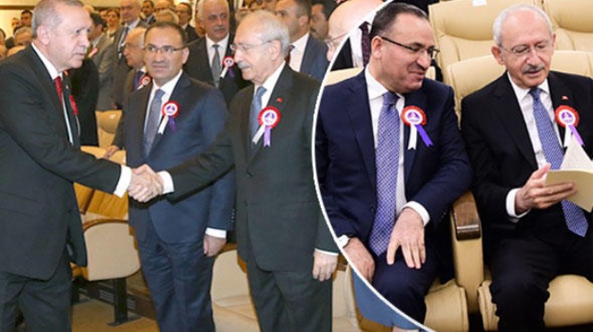 Erdoğan ile Kılıçdaroğlu nu protokolde buluşturan tören!