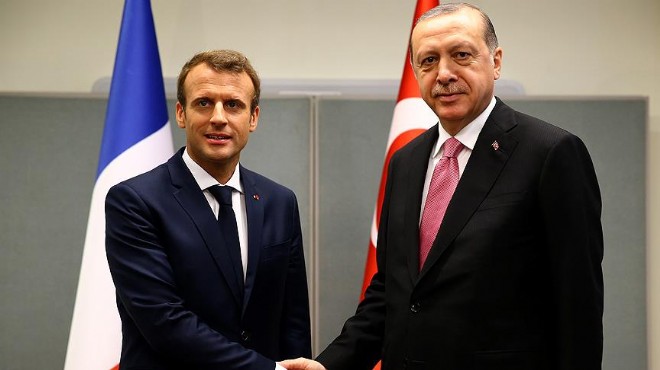 Erdoğan ile Macron  Suriye yi görüştü