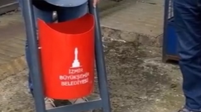 Fındıklı da çöp kutusu krizi: Üzerinde  İzmir Büyükşehir  yazıyor diye kaldırıldı!