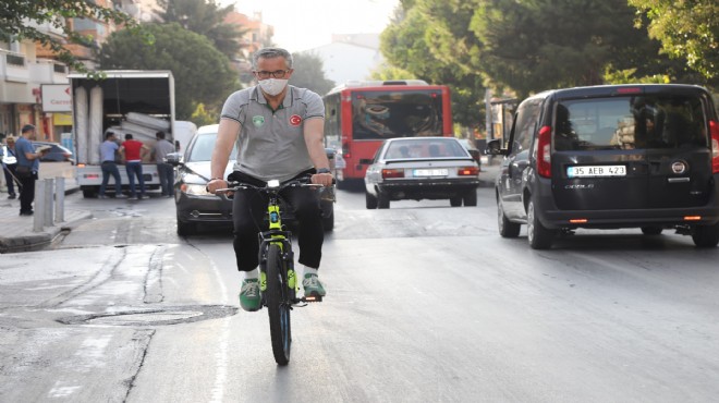 Gaziemir de Başkan Arda’dan bisikletli mesai