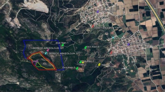 İzmir de  1. derece arkeolojik sit e komşu patlatmalı maden ocağı!