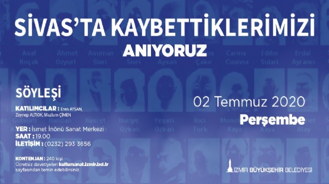İzmir de 2 Temmuz a özel anma programı