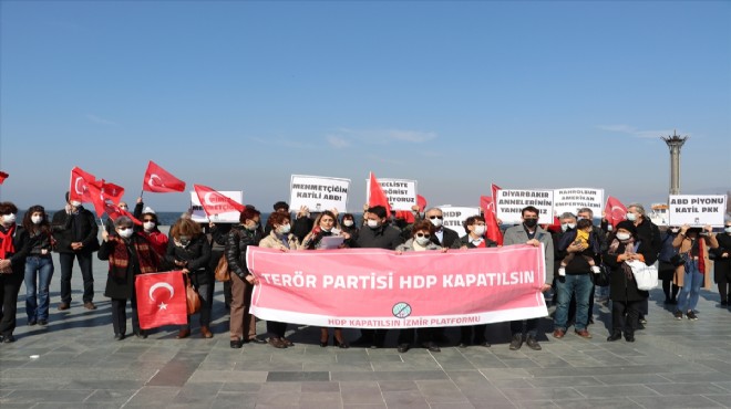 İzmir de  HDP kapatılsın  eylemi