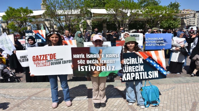 İzmir de  İsrail  protestosu
