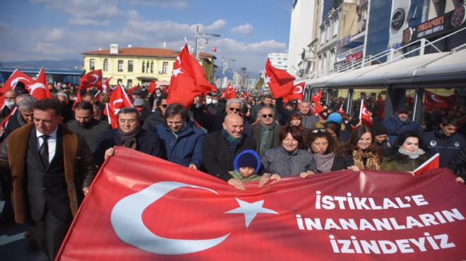 İzmir de İstiklal Marşı yürüyüşü!