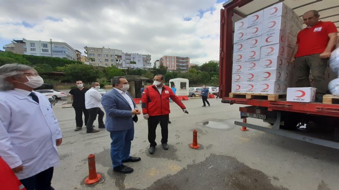 İzmir de Türk Kızılay ından hastanelere yardım paketli destek