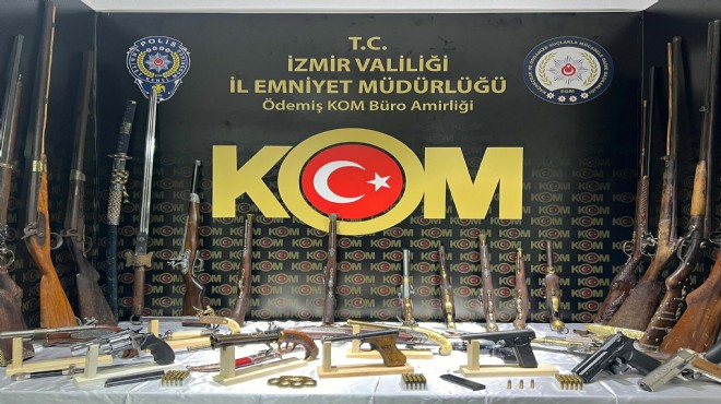 İzmir de  antika silah’ operasyonu!
