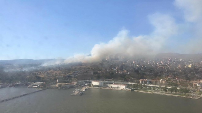 İzmir de askeri alanda yangın: Kontrol altına alındı
