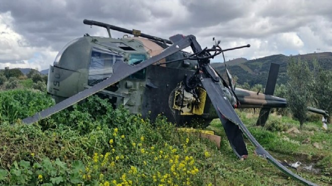 İzmir de askeri helikopter boş araziye zorunlu iniş yaptı: 1 yaralı