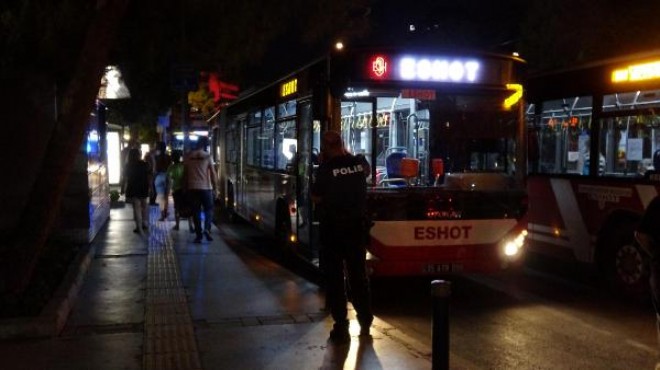 İzmir de belediye otobüsünde  mermi  paniği!