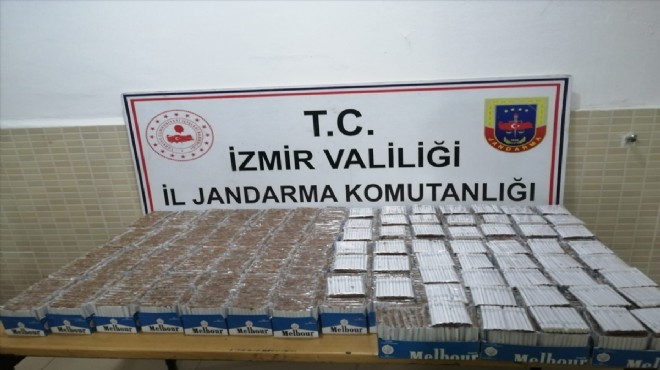İzmir de bir kamyonette 19 bin 550 makaron ele geçirildi