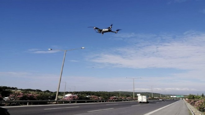 İzmir de drone destekli trafik denetimi