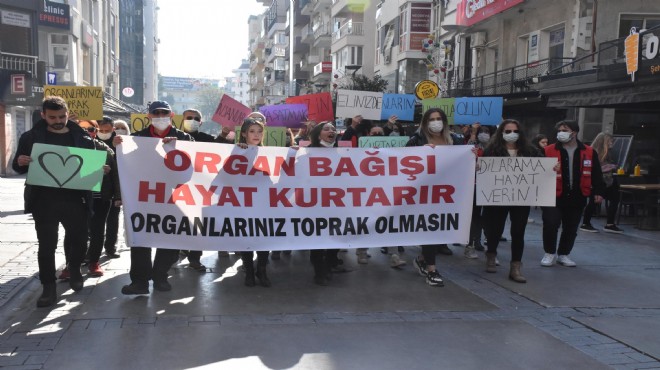 İzmir de gençler organ bağışı için yürüdü