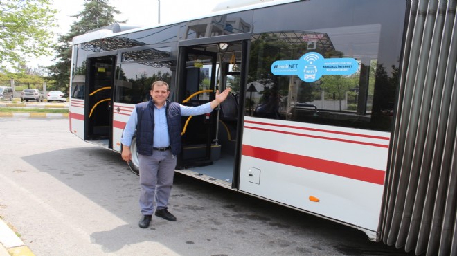 İzmir de gençlerin kullandığı hatların otobüslerine internet geldi!