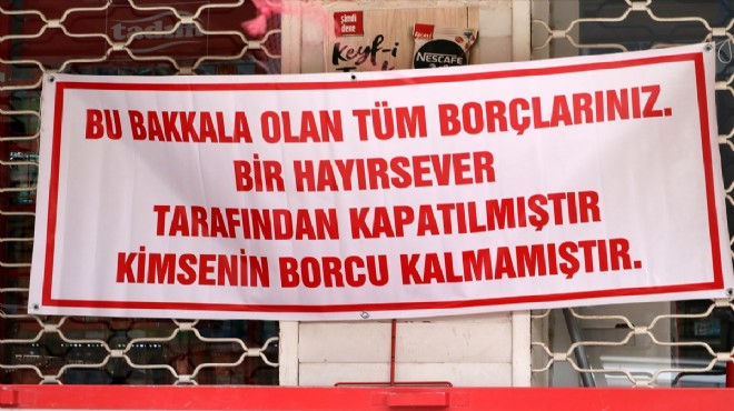 İzmir de  gizli hayırsever  mahallelinin veresiye defterini sildirdi