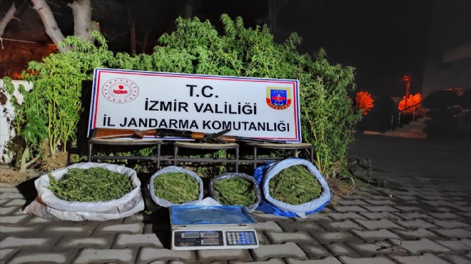 İzmir de jandarmadan drone destekli uyuşturucu operasyonu