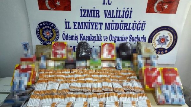 İzmir de kaçak tütüne  duman  operasyonu!