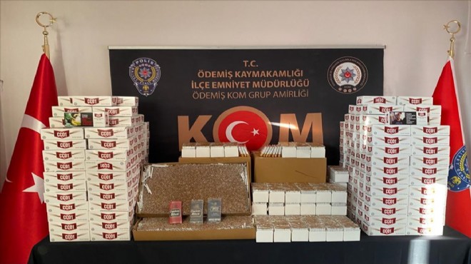 İzmir de kaçakçılık operasyonunda 140 bin makaron ele geçirildi