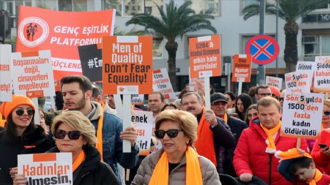 İzmir de kadına şiddete karşı turuncu yürüyüş!