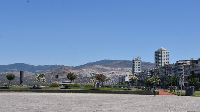 İzmir de kavurucu sıcak: Meydanlar boş kaldı, meteoroloji uyardı!