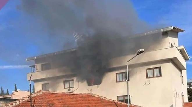 İzmir de kulüp binasında korkutan yangın!