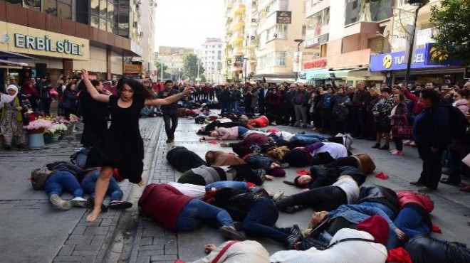 Öldürülen kadınlara  flash mob lu anma