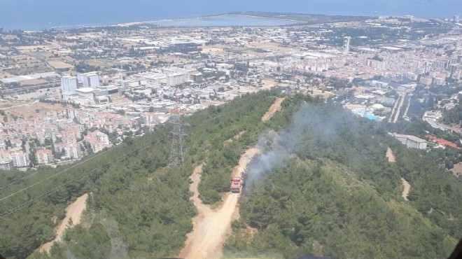 İzmir de orman yangını: 1 dönüm kül oldu