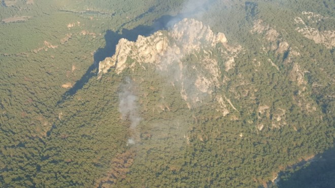 İzmir de ormanlık alanda korkutan yangın