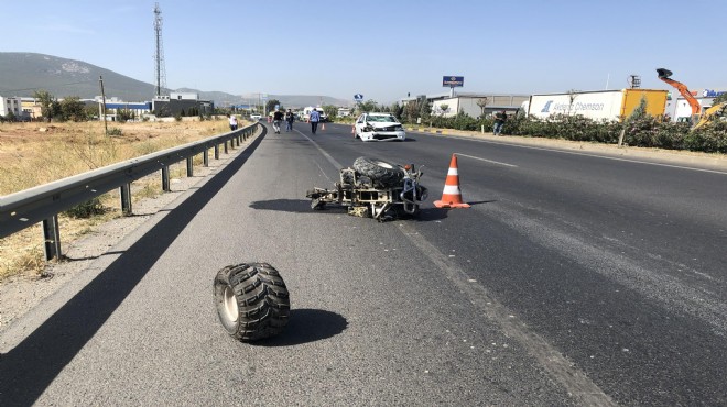 İzmir de otomobilin çarptığı ATV nin sürücüsü öldü