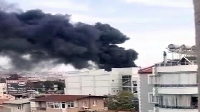 İzmir de polyester atölyesinde yangın