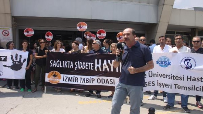 İzmir de sağlıkçılar  şiddete hayır  dedi