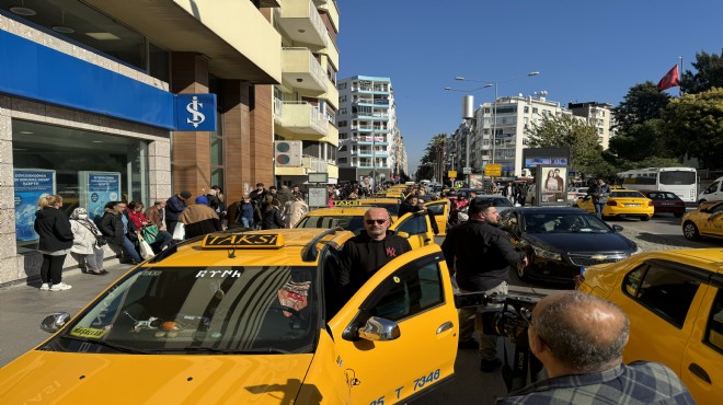 İzmir de sarı isyan: Taksiciler alana indi!