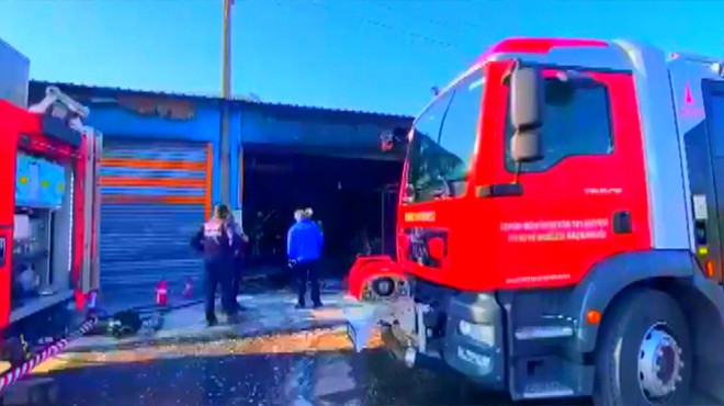 İzmir deki sanayi sitesinde yangın paniği!