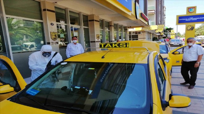 İzmir deki taksilerde dezenfekte seferberliği