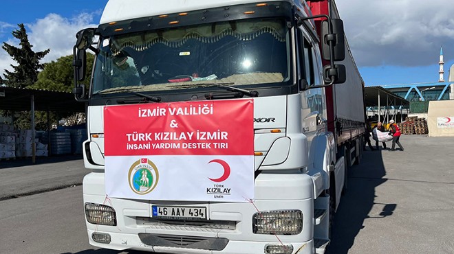 İzmir den afet bölgesine 31 tır yardım malzemesi