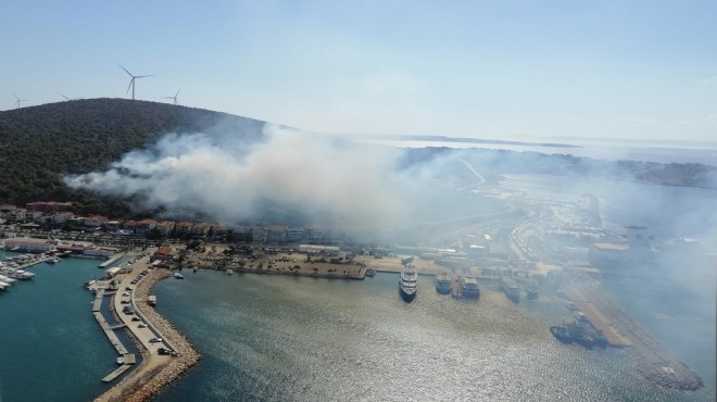 İzmir in turizm cennetinde yangın paniği!
