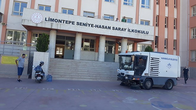 Karabağlar a okullarda temizlik desteği
