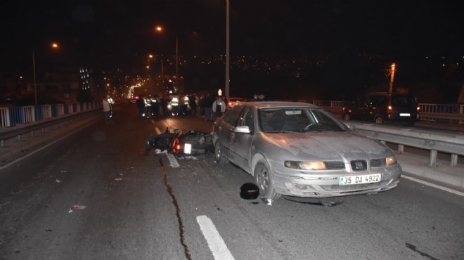Korkunç kaza: Otomobile çarpan motosikletli öldü