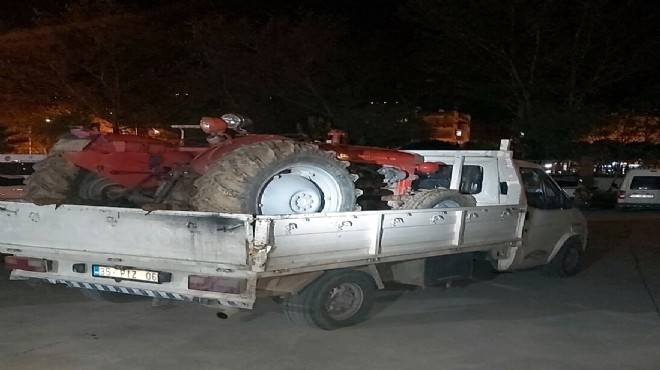 Traktör hırsızları yakayı Tire de ele verdi