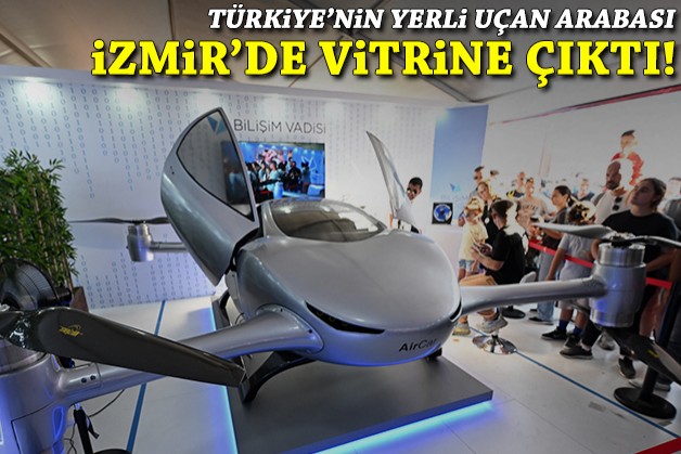 Türkiye'nin yerli uçan arabası İzmir'de vitrine çıktı!